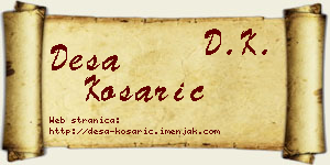 Desa Košarić vizit kartica